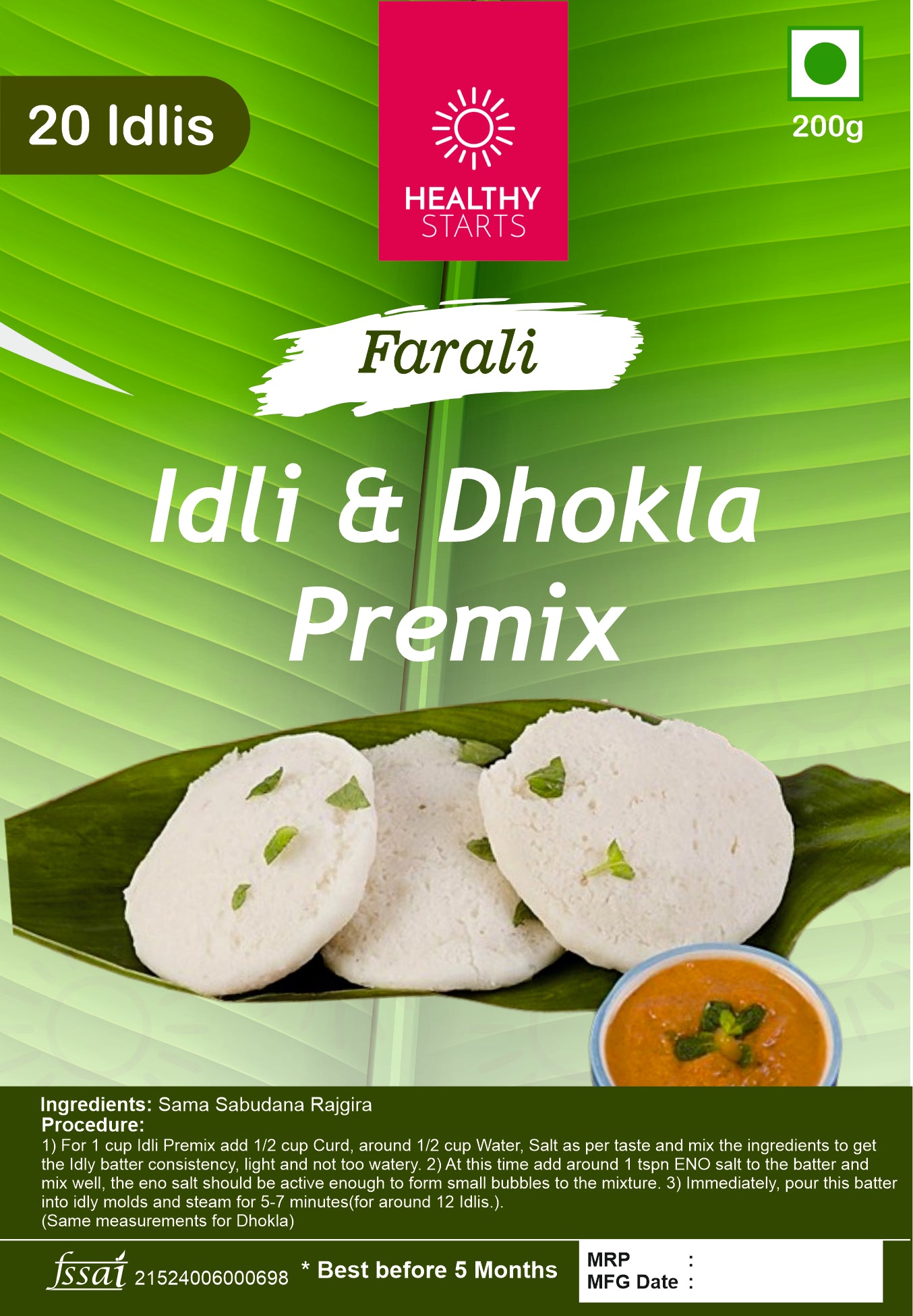 Farali Idli Premix